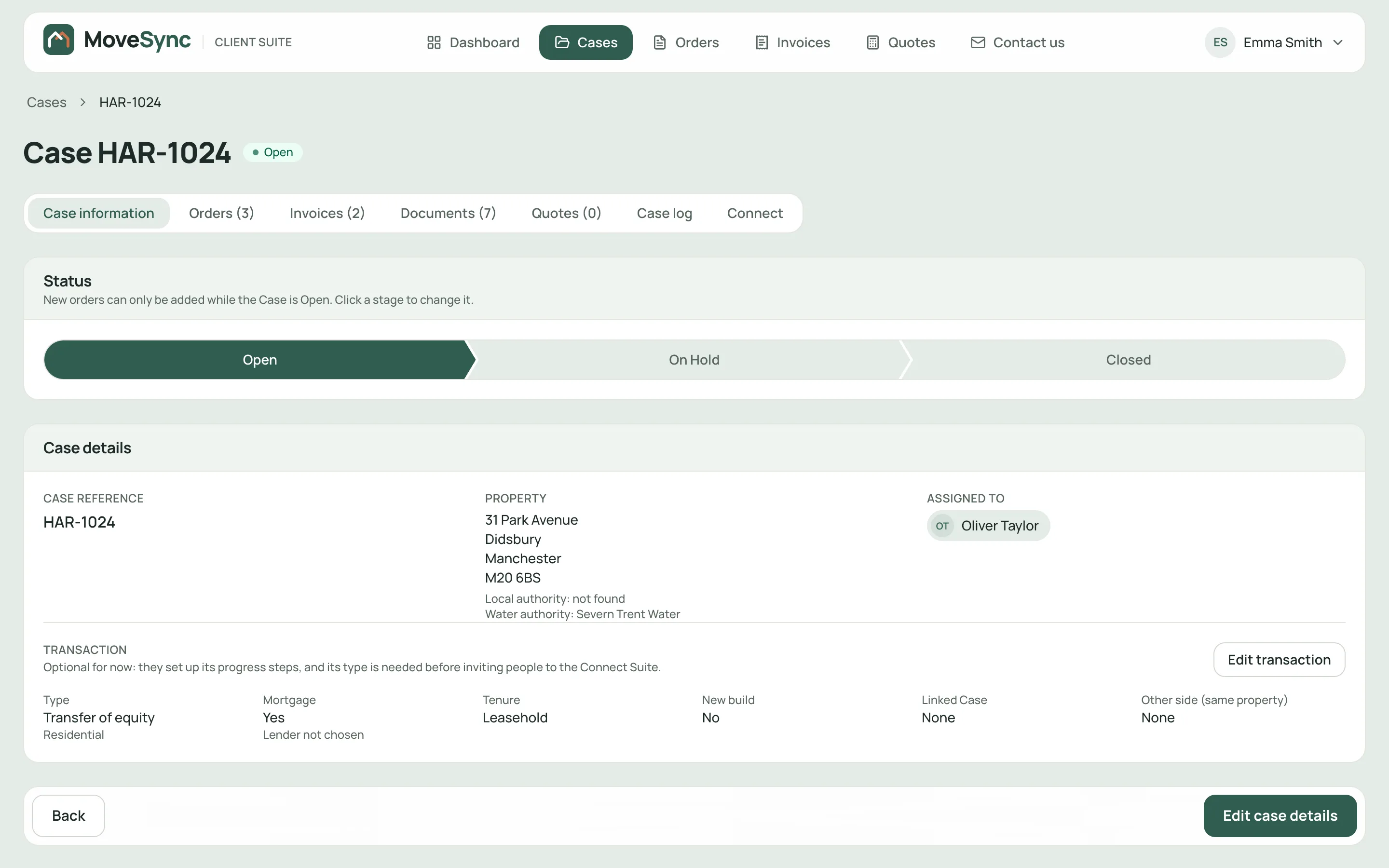 A Case in the Client Suite